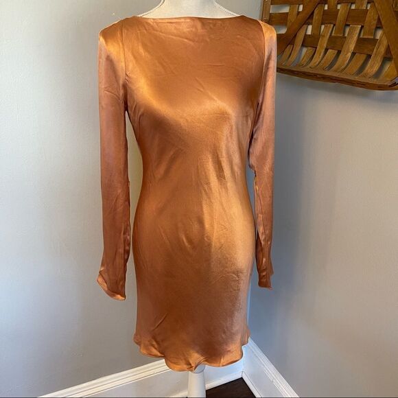 Free People - Shona Joy - LA LUNE LONG SLEEVE BACKLESS MINI DRESS - Picture 7 of 8